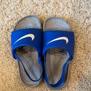 Boys Nike Kawa slides blue size 10c